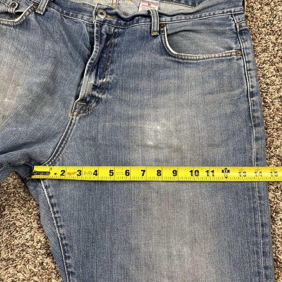VTG Lucky Brand Dungarees Wide Leg Jeans Baggy Mens 38 Blue Y2K Relax Distressed - Picture 6 of 11